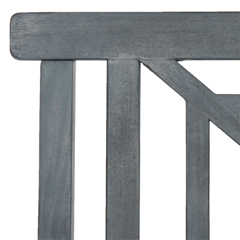 Safavieh Del Mar 3 Seat Bench in Ash Gray/Beige