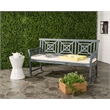 Safavieh Del Mar 3 Seat Bench in Ash Gray/Beige