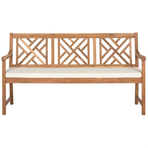 Safavieh Bradbury 3 Seat Bench in Natural / Beige