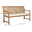 Safavieh Bradbury 3 Seat Bench in Natural / Beige