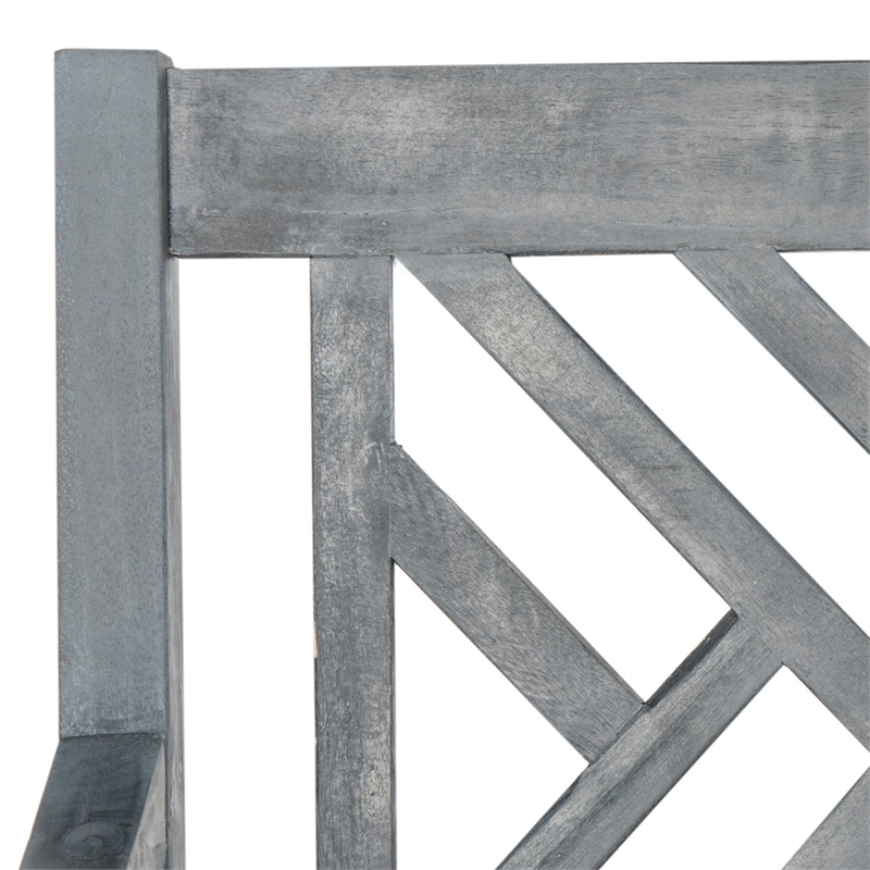 Safavieh Bradbury 3 Seat Bench in Ash Gray/Beige