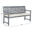 Safavieh Bradbury 3 Seat Bench in Ash Gray/Beige