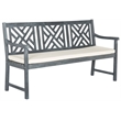 Safavieh Bradbury 3 Seat Bench in Ash Gray/Beige