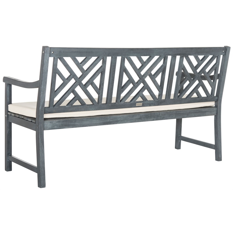 Safavieh Bradbury 3 Seat Bench in Ash Gray/Beige