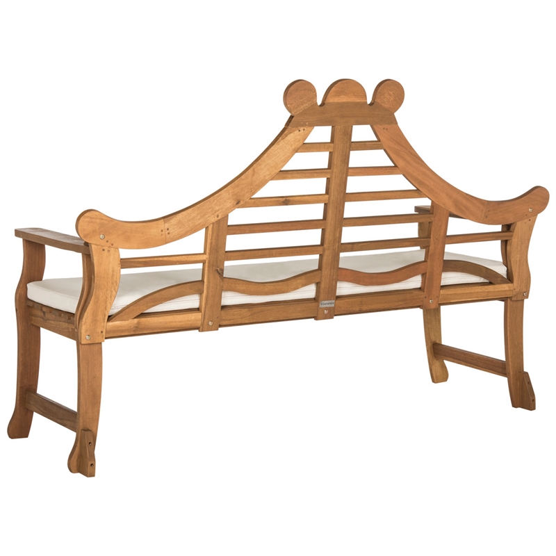 Safavieh Azusa Outdoor Wood Bench in Natural / Beige
