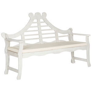 Safavieh Azusa Outdoor Wood Bench in Antique White