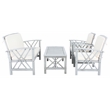 Safavieh Fontana Wood  4 Pc Outdoor Set  in Gray / Beige