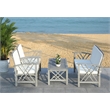 Safavieh Fontana Wood  4 Pc Outdoor Set  in Gray / Beige
