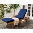 Safavieh Newport Chaise Lounge Chair With Side Table in Natural / Navy