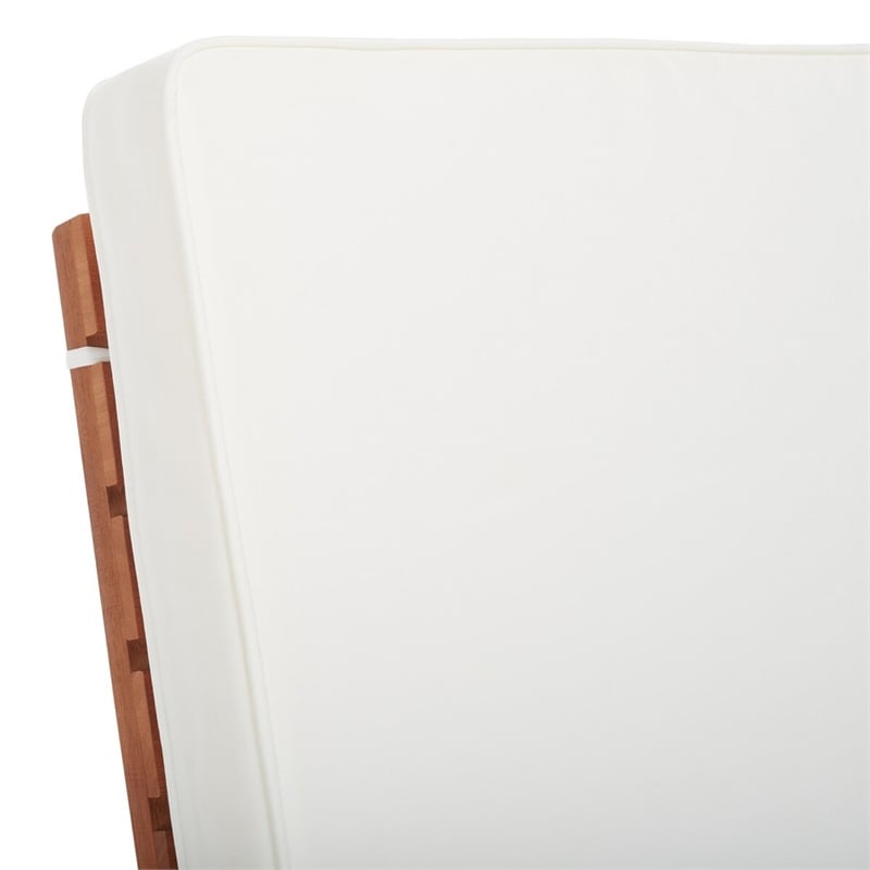 Safavieh Newport Chaise Lounge Chair With Side Table in Natural / Beige