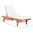 Safavieh Newport Chaise Lounge Chair With Side Table in Natural / Beige