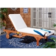 Safavieh Newport Chaise Lounge Chair With Side Table in Natural / Beige