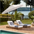 Safavieh Elegant Valence Patio Umbrella in Beige and White