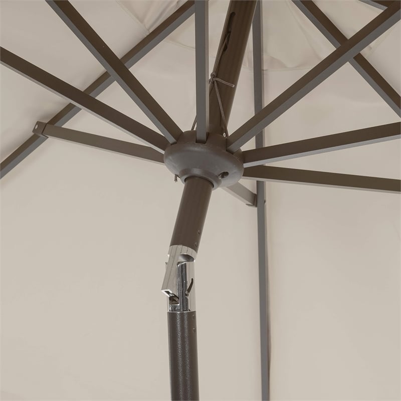Safavieh Elegant Valence Patio Umbrella in Beige and White