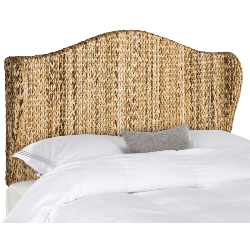 Safavieh Nadine Banana Leaf Fibers Winged King Headboard in Natural