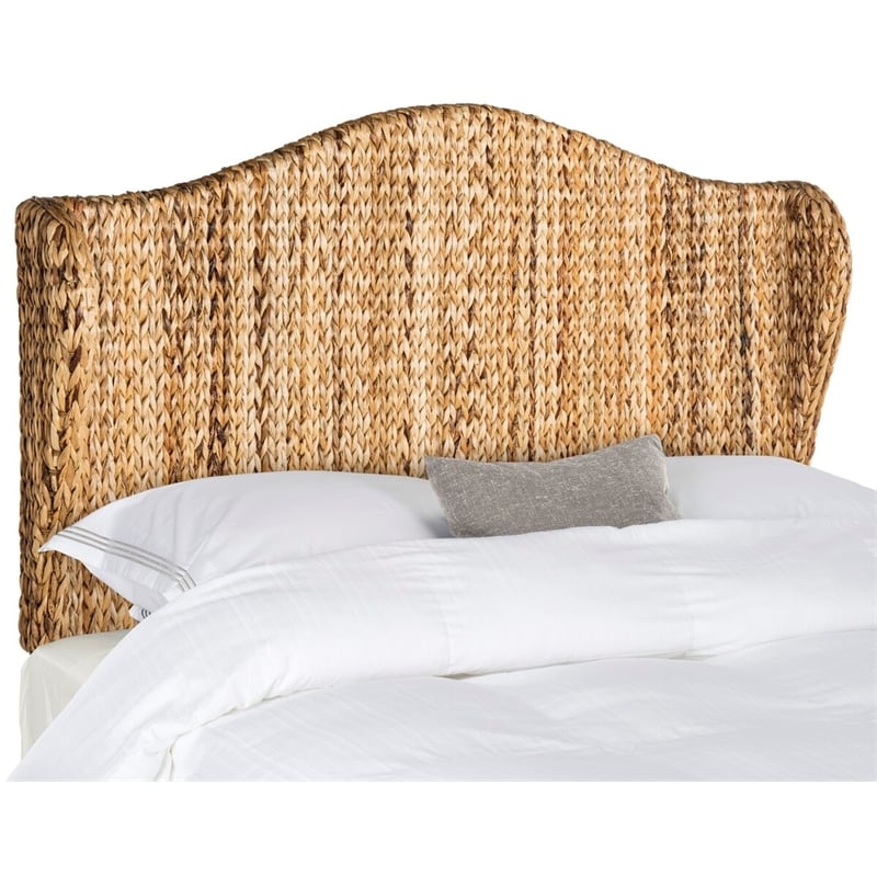 Safavieh Nadine Banana Leaf Fibers Winged King Headboard in Natural