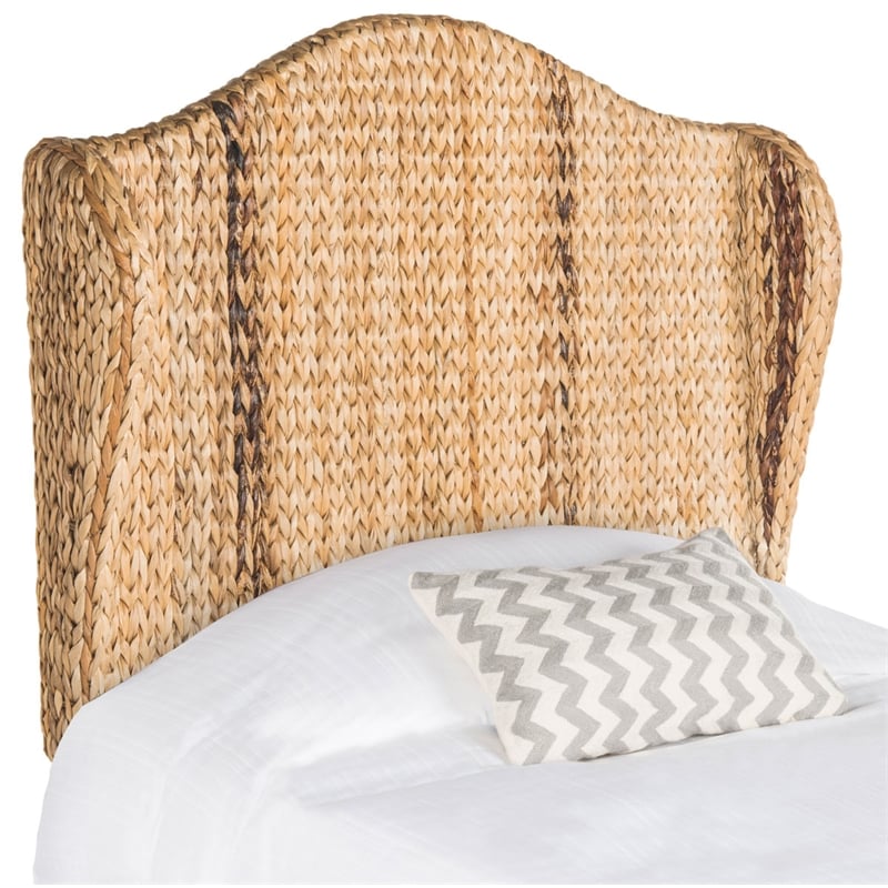 Safavieh Nadine Banana Leaf Fibers Winged King Headboard in Natural