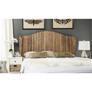 Safavieh Nadine Banana Leaf Fibers Winged King Headboard in Natural