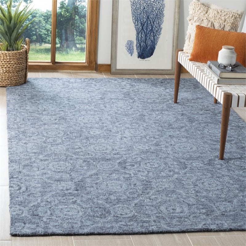 Safavieh Abstract 6' x 9' Hand Tufted Wool Rug in Blue