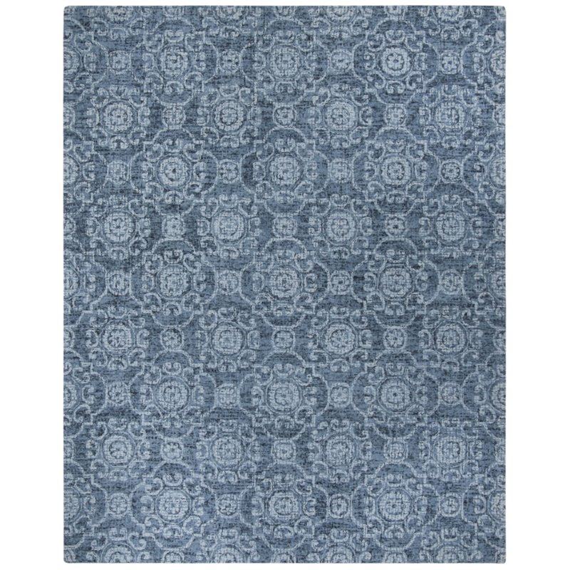 Safavieh Abstract 8' x 10' Hand Tufted Wool Rug in Blue