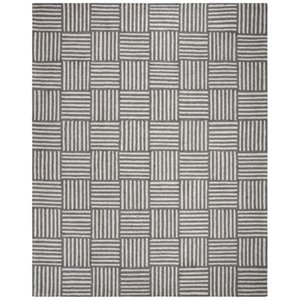 Safavieh Abstract 4' x 6' Hand Tufted Wool Rug in Ivory and Dark Gray