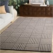 Safavieh Abstract 6' x 9' Hand Tufted Wool Rug in Ivory and Dark Gray