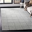 Safavieh Abstract 6' x 9' Hand Tufted Wool Rug in Ivory and Dark Gray