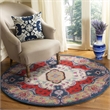 Safavieh Bellagio 5' Round Hand Tufted Wool Rug in Ivory and Pink