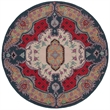 Safavieh Bellagio 5' Round Hand Tufted Wool Rug in Ivory and Pink