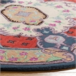 Safavieh Bellagio 5' Round Hand Tufted Wool Rug in Ivory and Pink