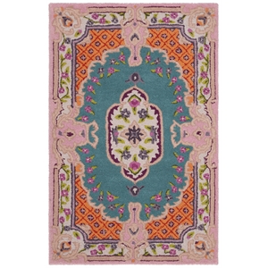 Safavieh Bellagio 2'6&quot x 4' Hand Tufted Wool Rug in Blue and Pink