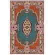 Safavieh Bellagio 5' Round Hand Tufted Wool Rug in Blue and Pink
