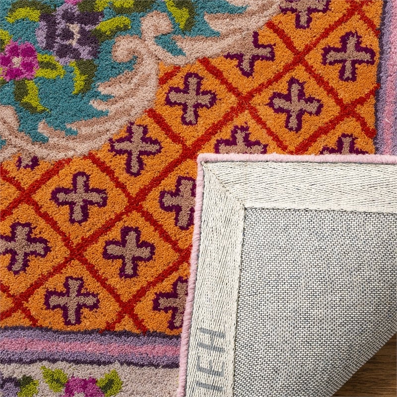 Safavieh Bellagio 8' x 10' Hand Tufted Wool Rug in Blue and Pink