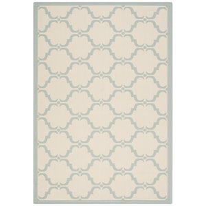 Safavieh Courtyard 4' x 5'7&quot Rug in Beige and Aqua