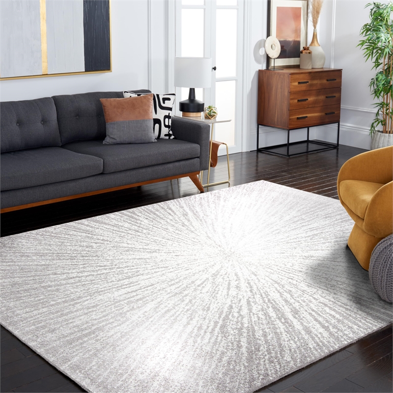 Safavieh Evoke 9' x 12' Rug in Dark Gray and Ivory