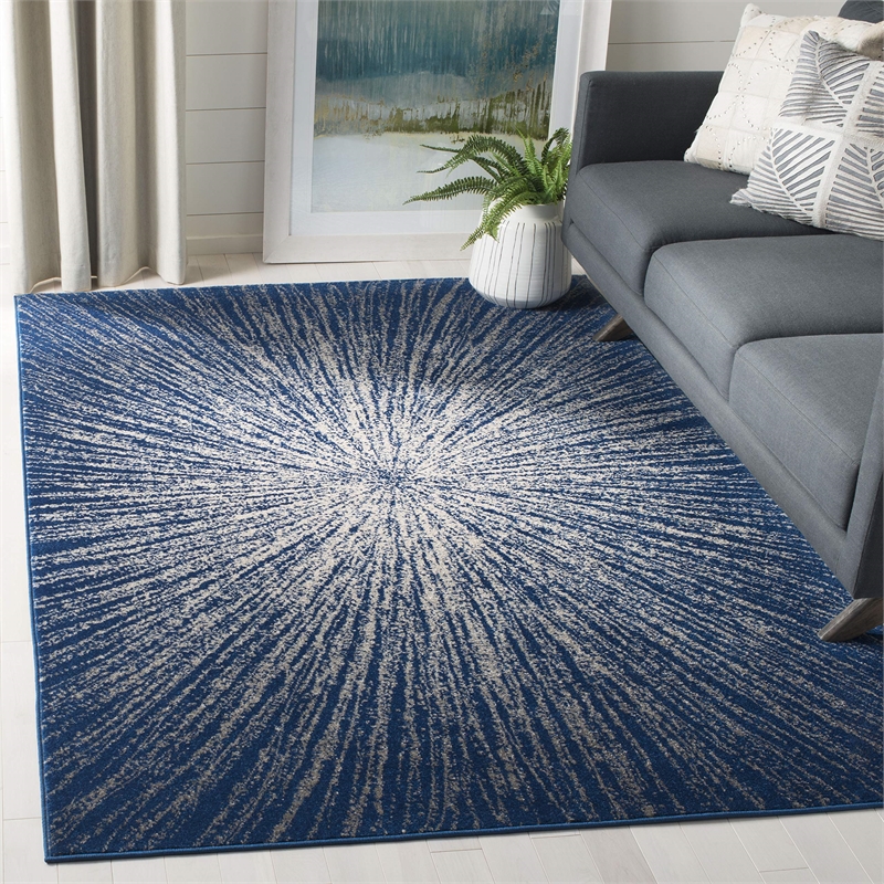 Safavieh Evoke 4' x 6' Rug in Navy and Ivory