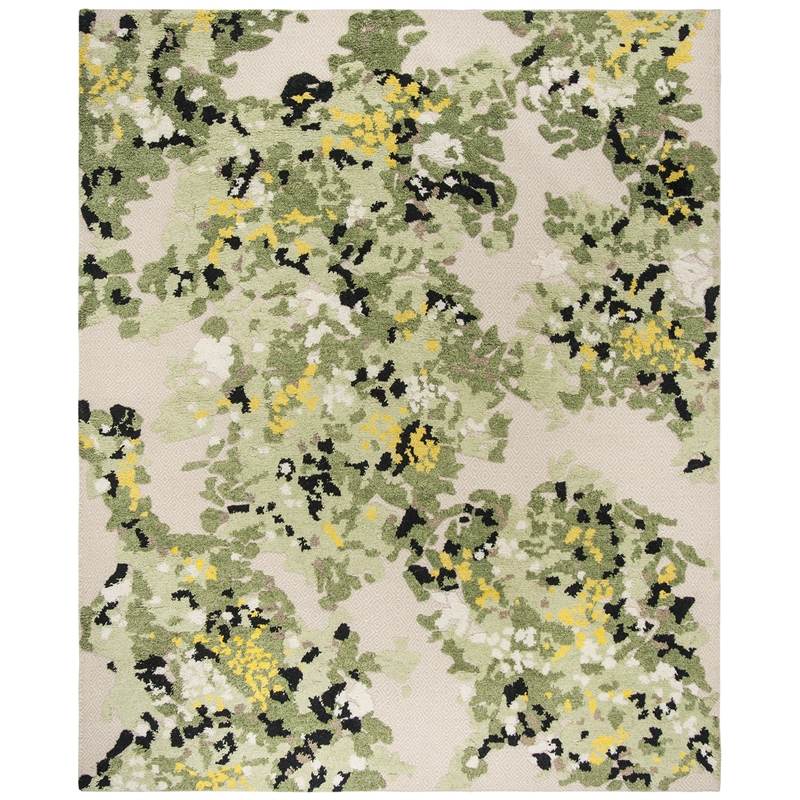 Safavieh Kenya 6' x 9' Hand Knotted Wool Rug in Green and Beige