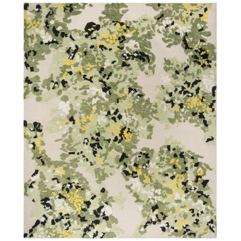 Safavieh Kenya 9' x 12' Hand Knotted Wool Rug in Green and Beige