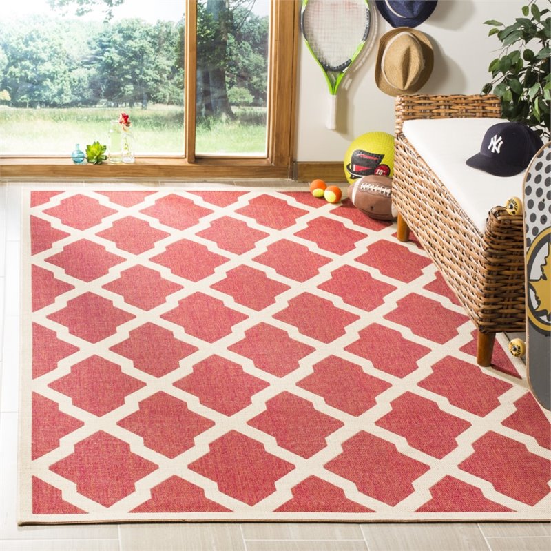 Safavieh Linden 100 9' x 12' Rug in Red and Creme