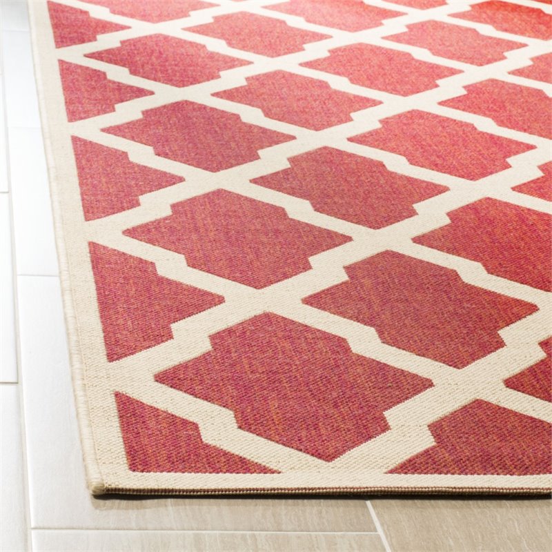 Safavieh Linden 100 9' x 12' Rug in Red and Creme