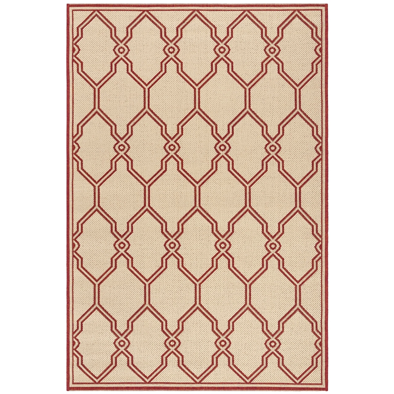 Safavieh Linden 100 4' x 6' Rug in Red and Creme