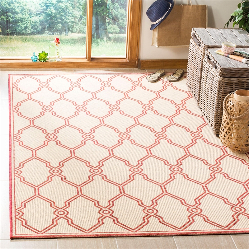 Safavieh Linden 100 9' x 12' Rug in Red and Creme