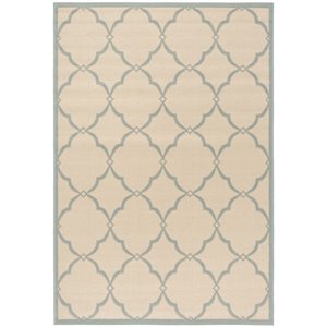Safavieh Linden 100 5'1&quot x 7'6&quot Rug in Cream and Aqua