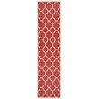 Safavieh Linden 100 2' x 8' Runner Rug in Red and Creme