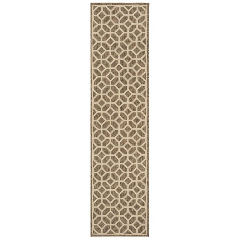 Safavieh Linden 100 2' x 8' Runner Rug in Beige and Cream