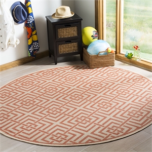 Safavieh Linden 100 6'7&quot Round Rug in Cream and Rust