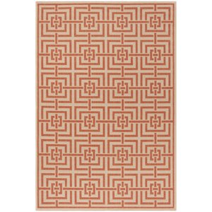 Safavieh Linden 100 6'7&quot Square Rug in Cream and Rust