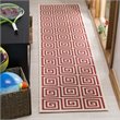 Safavieh Linden 100 2' x 8' Runner Rug in Red and Creme