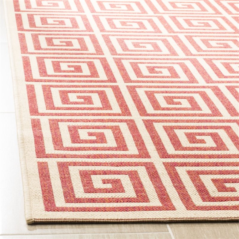 Safavieh Linden 100 8' x 10' Rug in Red and Creme