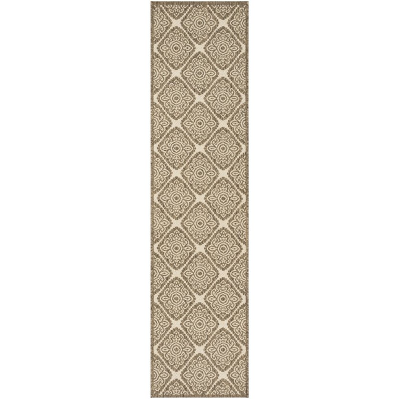 Safavieh Linden 100 2' x 8' Runner Rug in Cream and Beige